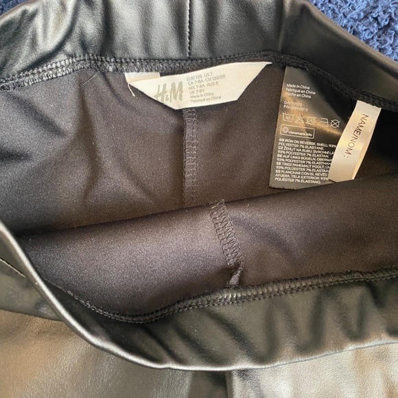 Girls Denim Jeggings & Faux leather leggings - Picture 4 of 5